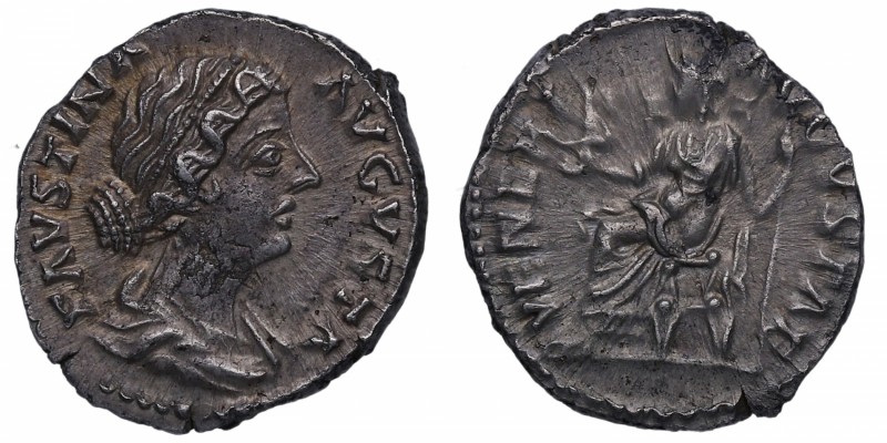 161-176 dC. Faustina II. Roma. Denario. RIC III Marcus Aurelius 722. Ag. 3,18 g....