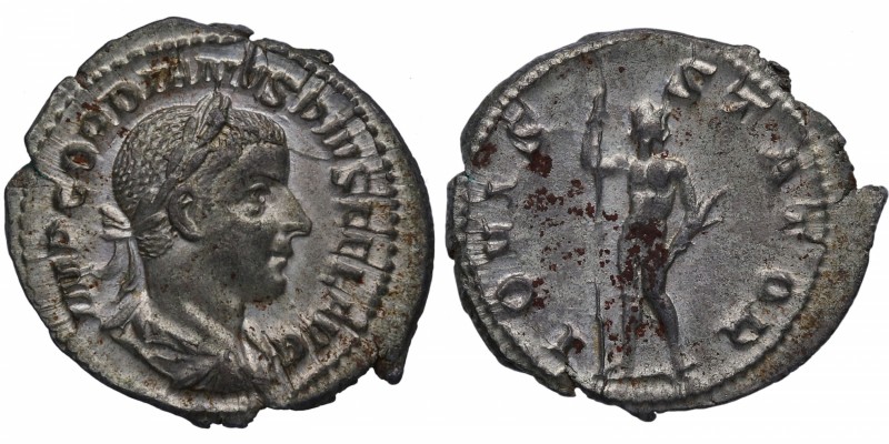 241-243 dC. Marco Antonio Gordiano Pío, Gordinao III (238-244 dC). Roma. Denario...