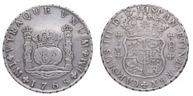 1765. Carlos III (1759-1788). Lima. 8 Reales . JM. EBC-. Est.350.