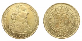 1788. Carlos III (1759-1788). Madrid. 4 escudos. M. Au. Bellísima. Pleno brillo original. Rara así. SC. Est.1450.