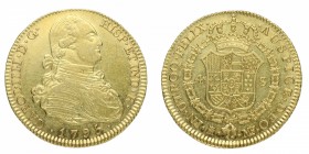 1795. Carlos IV (1788-1808). Madrid. 4 escudos. MF. Au. Muy bella. Brillo original. SC-. Est.1000.