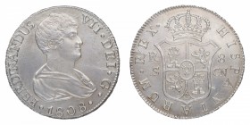 1808. Fernando VII (1808-1833). Sevilla. 8 reales. CN. Ag. Muy bella. Brillo original. SC-. Est.900.