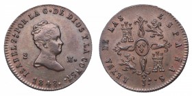 1848. Isabel II (1833-1868). Jubia. 2 maravedís. Cu. Bella. Brillo original. EBC / EBC+. Est.80.