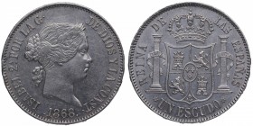 1868*68. Isabel II (1833-1868). Madrid. 1 Escudo. Ag. EBC-. Est.60.