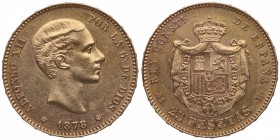 1878*78. Alfonso XII (1874-1885). Madrid. 25 pesetas. Au. SC-. Est.400.