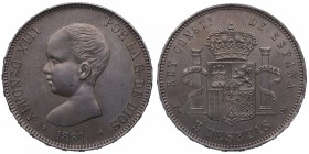 1891*91. Alfonso XIII (1886-1931). Madrid. 5 pesetas. PGM. Ag. SC / SC-. Est.300.