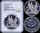GREECE: 10 Euro (2003) in silver (0,925) commemorating the Athens Olympics (part of third set) with Olympic Games logo. Relay athletes on reverse. Ins...