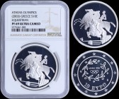 GREECE: 10 Euro (2003) in silver (0,925) commemorating the Athens Olympics (part of third set) with Olympic Games logo. Equestrian athletes on reverse...