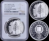 GREECE: 10 Euro (2007) in silver (0,925) commemorating the Mount Pindos National Park / Valia Calda (Blackpines of Pindos). Inside slab by NGC "PF 69 ...
