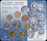 GREECE: Euro coin set (2007) composed of 1 Cent to 2 Euro commemorating ancient coins from the Aegean Sea. Inside official blister issued by the Bank ...