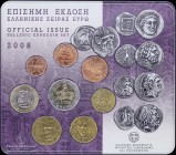 GREECE: Euro coin set (2008) composed of 1 Cent to 2 Euro commemorating ancient coins from various regions of Greece - Coins from Thrace, Macedonia, T...