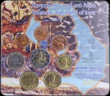 GREECE: Euro coin set (2012) composed of 1 Cent to 2 Euro commemorating Santorini, the island of lava. Inside official blister issued by the Bank of G...