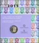 GREECE: 2 Euro (2013) in bi-metal commemorating the 2400 years from the Foundation of Platos Academy. Inside official blister issued by the Bank of Gr...