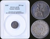 GREECE: 30 new Obols (1849.) in silver with value within wreath and inscription "ΙΟΝΙΚΟΝ ΚΡΑΤΟΣ". Seated Britannia on reverse. Dot after date. Inside ...