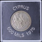 CYPRUS: 500 Mils (1975) in copper-nickel with shielded Arms within wreath on obverse. Hercules and the Nemean lion on reverse. Inside official case. (...