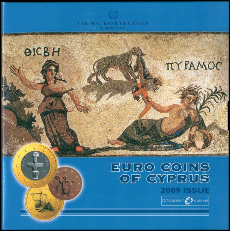 CYPRUS: Euro coin set (2009) composed of 1 Cent to 2 Euro with a commemorative 2...