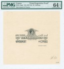 GREECE: Front progressive proof of 10 Shillings (ND 1937-1950 / Handwritten 10/3/38) with portrait of King George VI at top center. Uniface. Printed b...