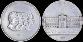 GREECE: Silver medal commemorating the 60th Anniversary of National Bank of Greece (1902). Portraits of the first four bank governors (G.Stavros - M.R...