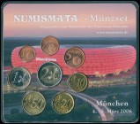 FINLAND: Euro coin set (2006) composed of 1 Cent to 2 Euro. Inside special blister for the Numismata Expo of 2006 in Munich. Mintage: 333 pieces. Bril...