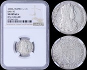 FRANCE: 1/12 Ecu (1663 &) (10 Sols) in silver (0,917) with bust of Louis XIV facing right. Crowned shield on reverse. Mintmark: Ampersand. Mint: Aix. ...