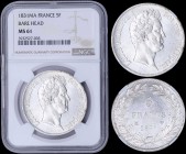 FRANCE: 5 Francs (1831 MA) in silver with laureate head of Philippe I facing right. Denomination and mintmarks within wreath on reverse. Marseille min...