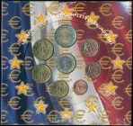 FRANCE: Euro coin set (2003) composed of 1 Cent to 2 Euro. Inside official blister. (KM MS23). Brilliant Uncirculated.