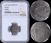 GERMAN STATES / SILESIA: 3 Kreuzer (1667 SHS) in silver with bust of Leopold I facing right. Crowned double-headed eagle and date on reverse. Inside s...