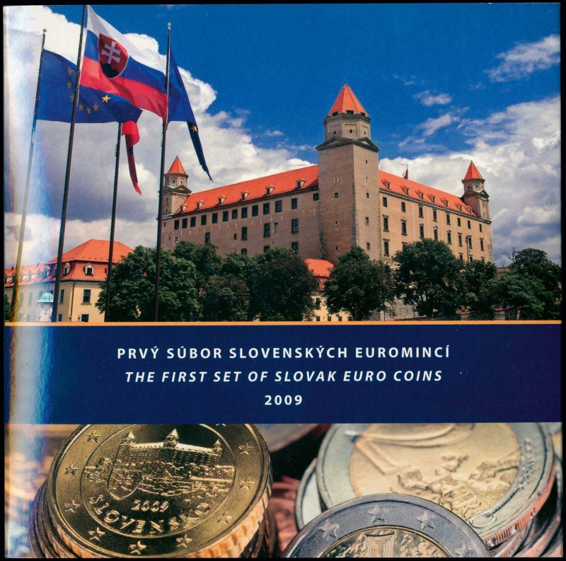 SLOVAKIA: Euro coin set (2009) composed of 1 Cent to 2 Euro with a special comme...
