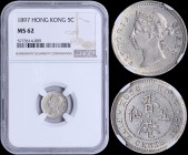 HONG KONG: 5 Cents (1897) in silver (0,800) with crowned head of Queen Victoria facing left. Chinese value within beaded circle on reverse. Mint: Brit...