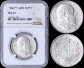 INDIA: 1 Rupee [1906 (c)] in silver (0,917) with head of King Edward VII facing right. Crown above denomination and sprays flank on reverse. Mint: Cal...