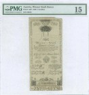 AUSTRIA: 2 Gulden (1.1.1800) in black. WMK: Value as Arabic and Roman numeral. Inside plastic holder by PMG "Choice Fine 15". (Pick A30).