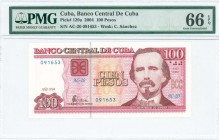 CUBA: 100 Pesos (2004) in multicolor with Carlos Manuel de Cespedes at right. S/N: "AC-20 091653". WMK: Celia Sanchez Manduley. Printed by IDS (withou...