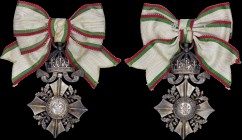 BULGARIA: Order of Civil Merit, Ladys Cross. Third class with crown. With full original ribbon. Inside official case. Extremely Fine.