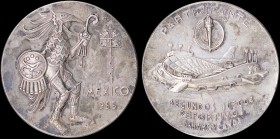 MEXICO: Silver participant medal in II Pan American Games in Mexico (1955). Diameter: 50mm. Weight: 66,2gr. Extremely Fine.