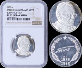 YUGOSLAVIA: Silver (0,925) medal commemorating the death of Josip Broz Tito (1980). Weight: 10gr. Inside slab by NGC "PF 65 ULTRA CAMEO".