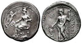 Cilicia. Nagidos. Stater. 360-333 BC. (Sng Levante-11/14 var). (Sng Paris-30/41 var). (Casabonne-Tipo 3). Anv.: Aphrodite seated left, holding phiale;...