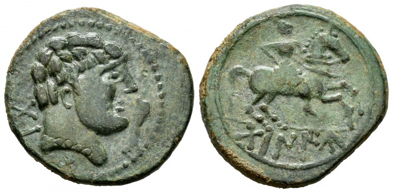 Tabaniu. Unit. 120-20 BC. Area of Aragon. (Abh-885, with spear). (Acip-1606, wit...