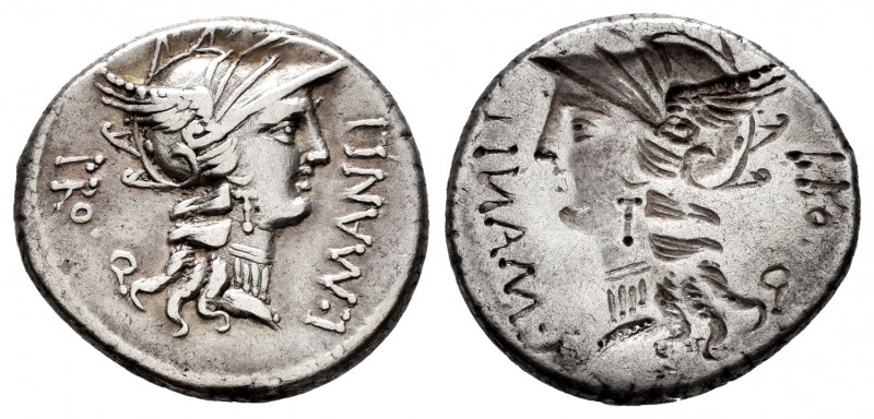 Manlius. L. Manlius Torquatus. Incuse denarius. 82 BC. (Ffc-839). (Craw-367/5). ...