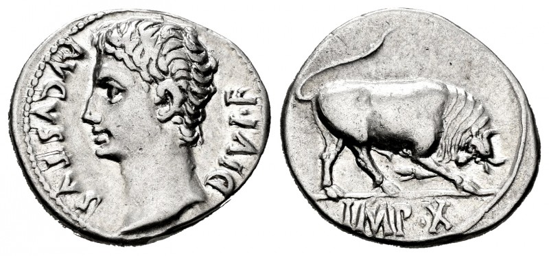 Augustus. Denarius. 15 a.C. Lugdunum. (Ric-167b). (Bmcre-455). (Rsc-139). Anv.: ...