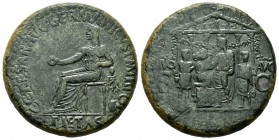 Caligula. Sestertius. 37-41 AD. Rome. (Ric-44). (Ch-10). (Bmc-156). Anv.: C CAESAR AVG GERMANICVS P M TR POT / PIETAS Pietas seated left on stool, hol...