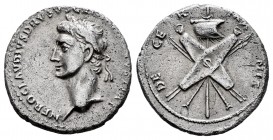 Nero Claudius Drusus. Denarius. 41-45 AD. Rome. (Ric-Claudius 74). (Bmcre-107). (Rsc-6). Anv.: NERO CLAVDIVS DRVSVS GE(RMANICVS IMP), laureate head le...