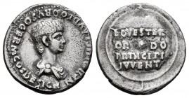 Nero. Denarius. 51 AD. Rome. (Ric-79). (Bmcre-93). (Rsc-97). Anv.: NERONI CLAVDIO DRVSO GERM COS DESIGN, bare-headed and draped bust of Nero right. Re...
