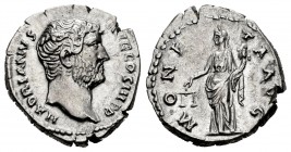 Hadrian. Denarius. 134-138 AD. Rome. (Ric-II 3, 2224). (Bmcre-677). (Rsc-963). Anv.: HADRIANVS AVG COS III P P, bare head right. Rev.: MONETA AVG, Mon...