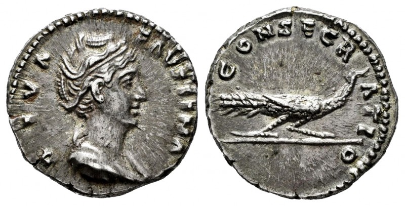Diva Faustina. Denarius. 141 AD. Rome. (Ric-384). Anv.: DIVA FAVSTINA, bust drap...