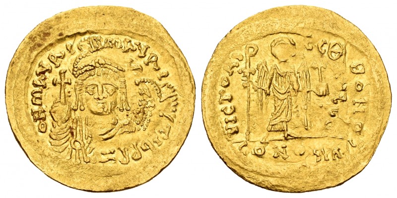 Mauricius Tiberius. Solidus. 583-602 AD. Constantinople. (MIBE-6). (Doc-149f). (...