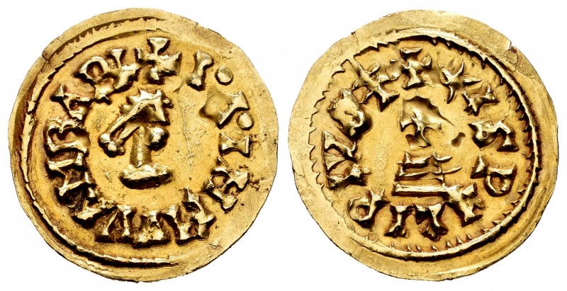 Wamba (672-680). Tremissis. Ispali (Sevilla). (Cnv-474.1). (Pliego-624b). (Chave...