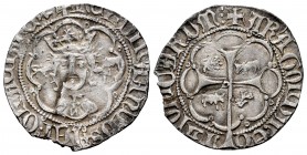 The Crown of Aragon. Ferdinand I (1412-1416). 1 real. Mallorca. (Cru-768 var). (Cru C.G-2816c var). Ag. 2,70 g. Planchet crack. Very rare. Legend vari...