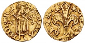 The Crown of Aragon. Alfonso II (V de Aragón). Florin. Mallorca. Mark: Dogs. (Cru-802). (Cru C.G-2844). Au. 3,40 g. Choice VF. Est...400,00. 

Coron...