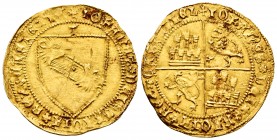 Kingdom of Castille and Leon. Juan I (1379-1390). Dobla de la Banda. Toledo. (Bautista-790, as Juan II). Anv.: + IOHANES DEI GRACIA REX CASTELLE. Rev....
