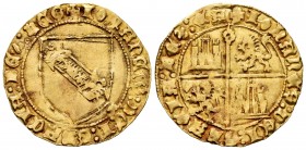 Kingdom of Castille and Leon. Juan I (1379-1390). Dobla de la Banda. Sevilla. (Bautista-791, as Juan II). Anv.: + IOHANES: DEI: GRACIA: REX: LEG. Rev....